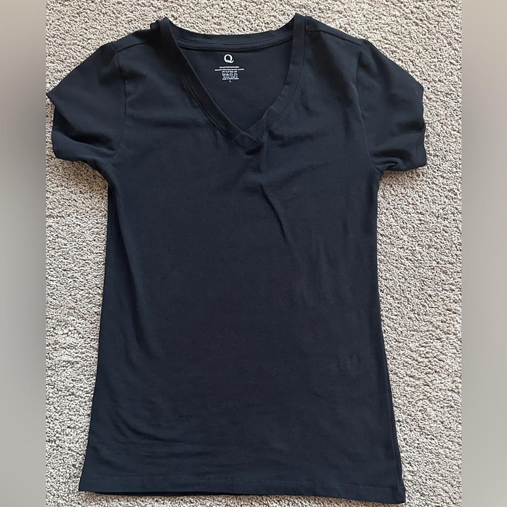 Black V neck t shirt 
Size large